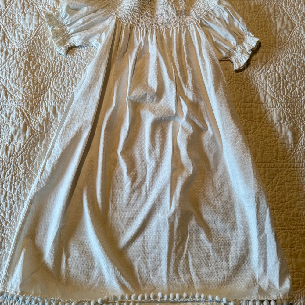Elegant White Smocked Dress